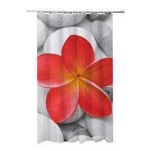 Rideau de douche fleur - L 200 x l 180 cm - Rouge