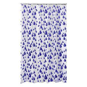 Rideau de douche gouttes d'eau - L 180 x l 180 cm - Bleu