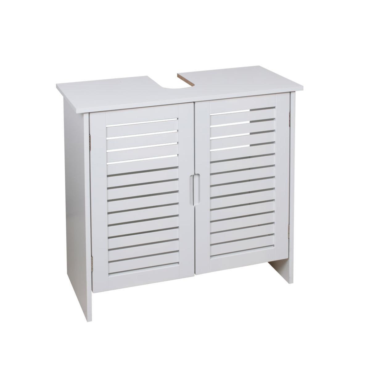 Meuble salle de bain bas - L 60 x H 60 x l 29 cm - Blanc