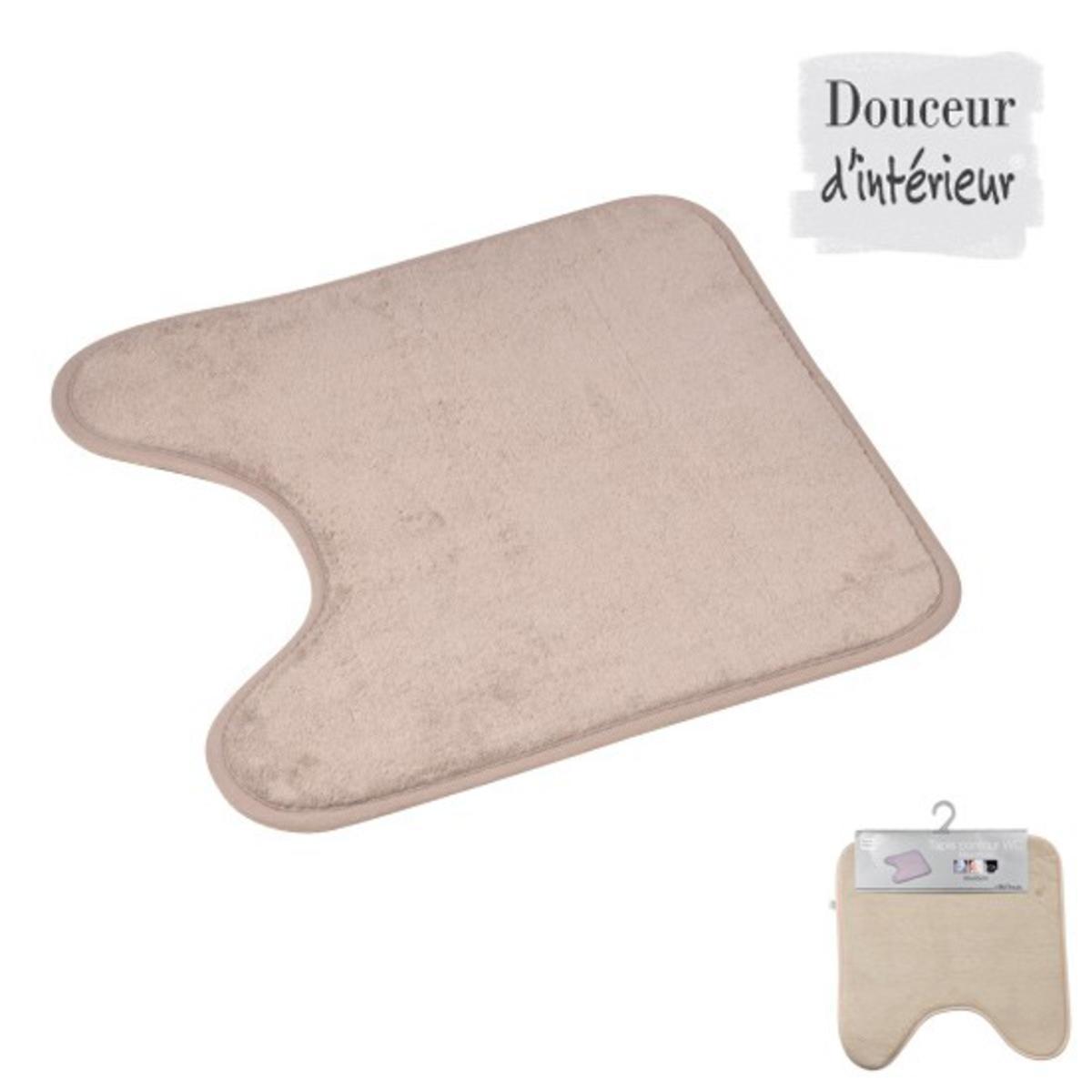 Tapis WC microfibre - 45 x L 45 cm - Taupe