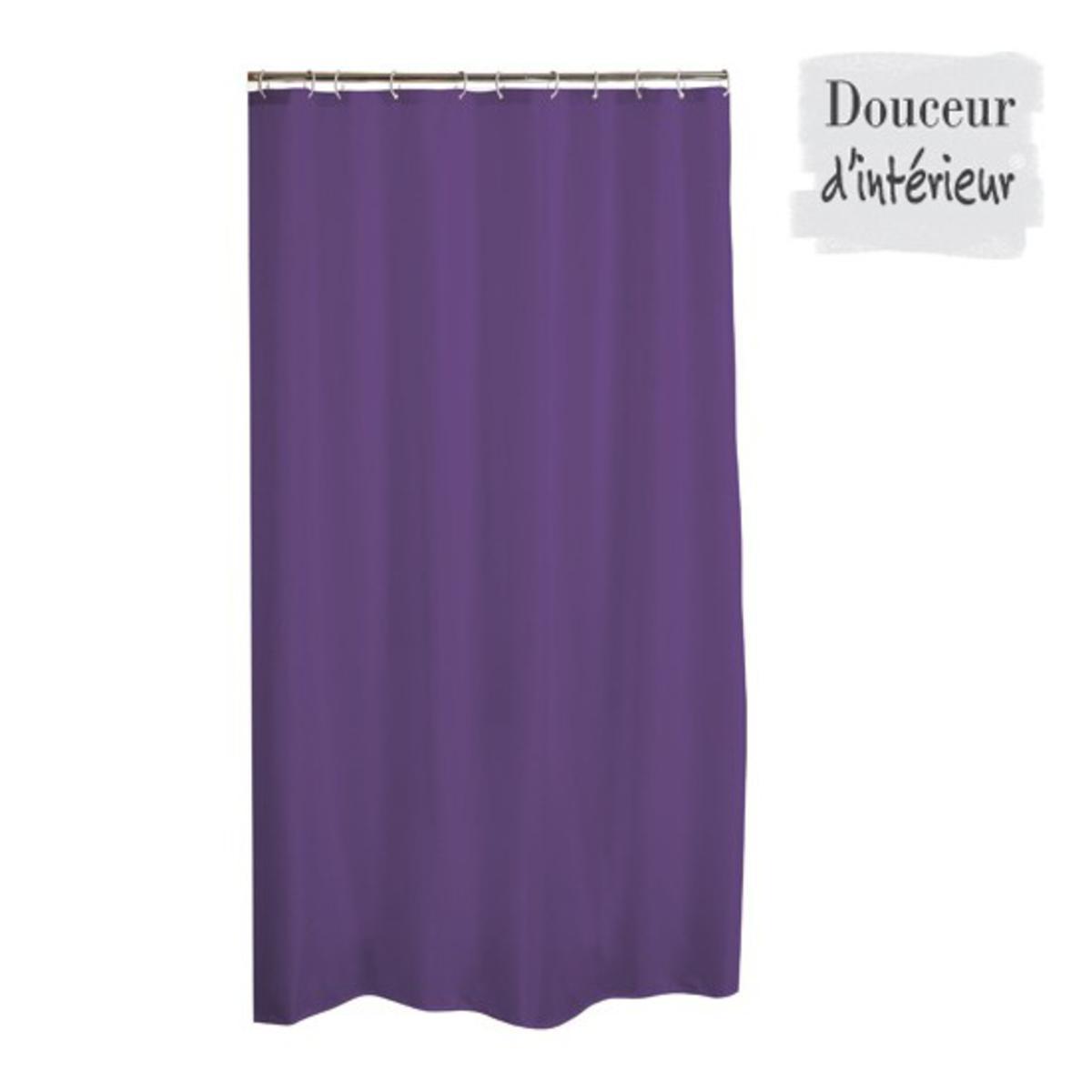 Rideau de douche - PEVA - 180 x H 200 cm - Violet prune