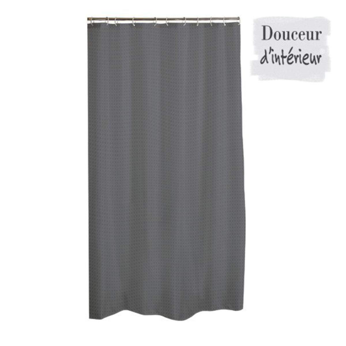 Rideau de douche - Polyester - 180 x H 200 cm - Gris anthracite