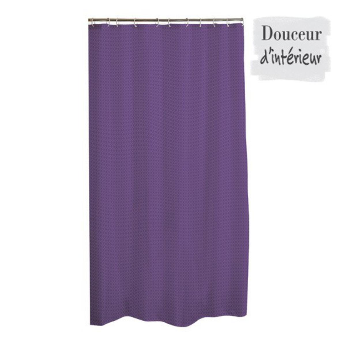 Rideau de douche - Polyester - 180 x H 200 cm - Violet prune