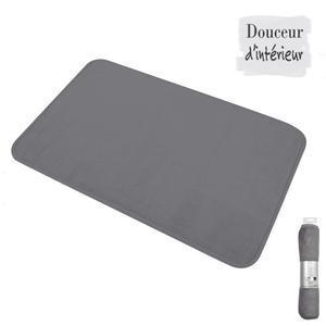 Tapis de bain - Microfibre - 45 x 75 cm - Gris anthracite