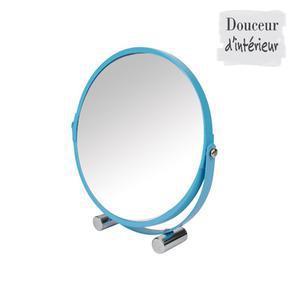 Miroir grossissant - Métal - Ø 17 cm - Bleu océan