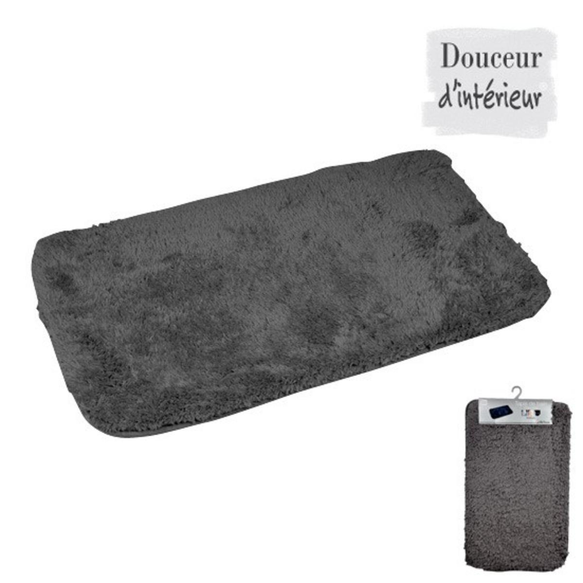 Tapis de bain chinchilla - Polyester Microfibre - 50 x 80 cm - Gris