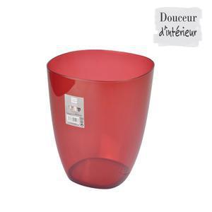 Corbeille - Plastique - 20 x H 25,5 cm - Rouge