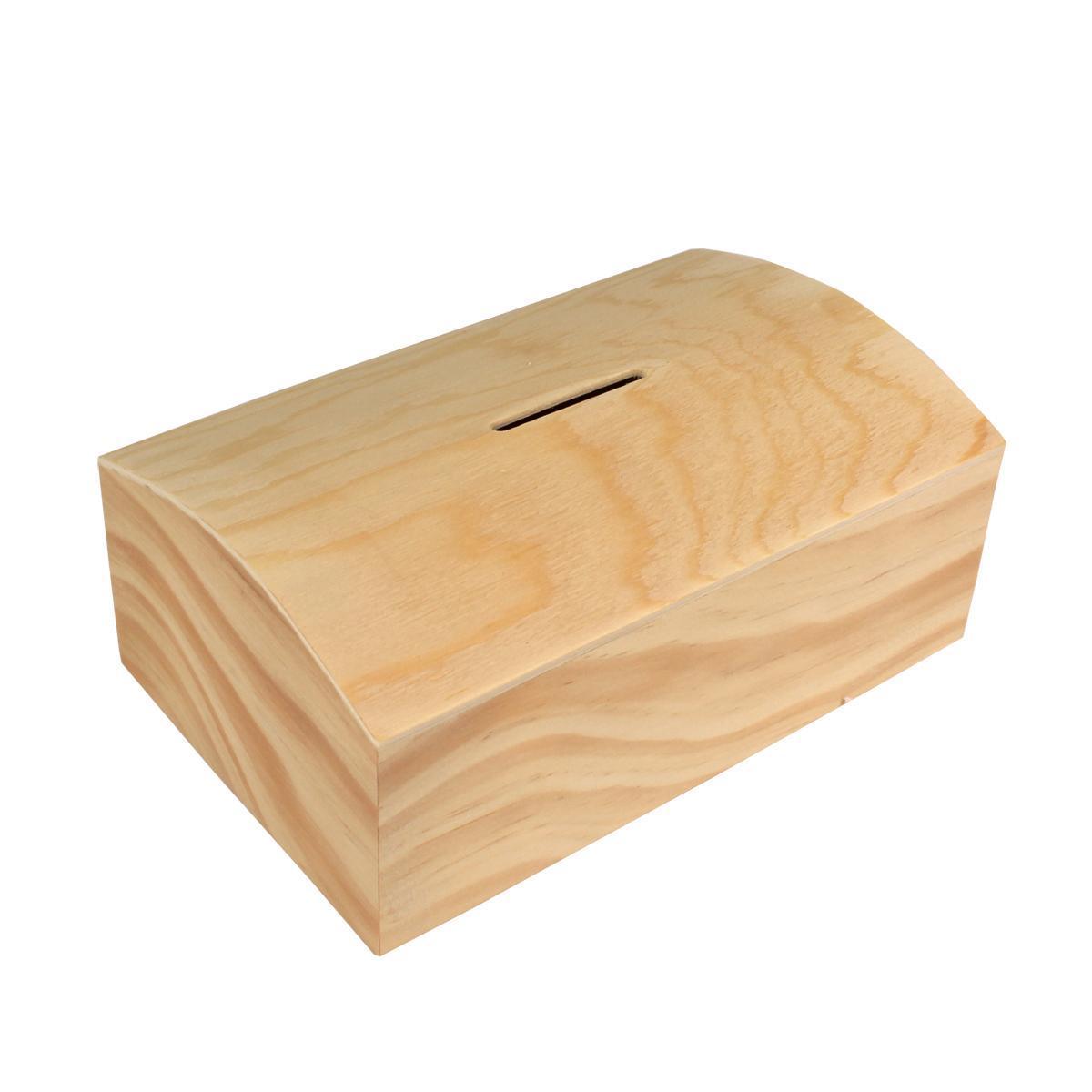 Tirelire à décorer - Bois - 13,5 x 8 x 5,5 cm - Beige