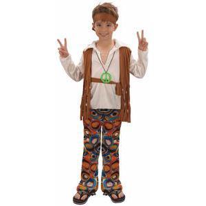 Costume enfant Hippie pour garçon en polyester - S - Multicolore