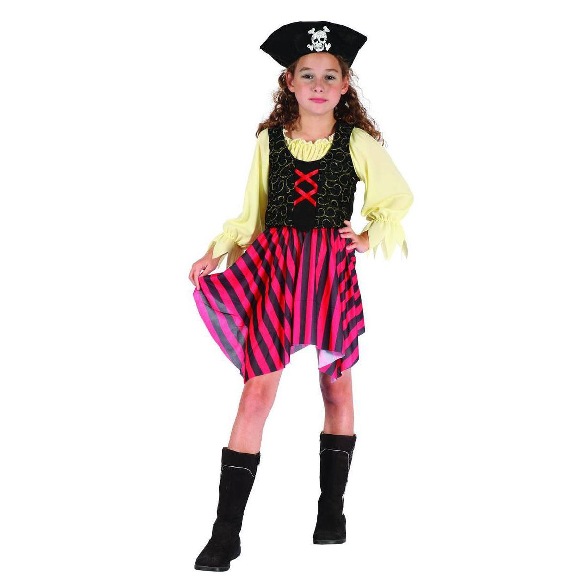 Costume enfant pirate pour fille en polyester - L -Multicolore