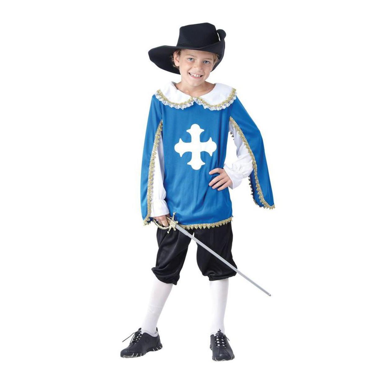 Costume enfant mousquetaire en polyester - L - Bleu