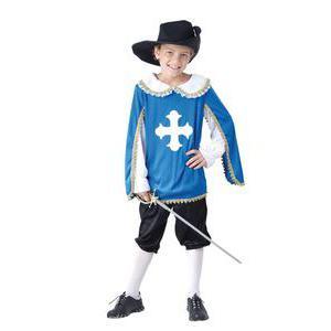 Costume enfant mousquetaire en polyester - L - Bleu