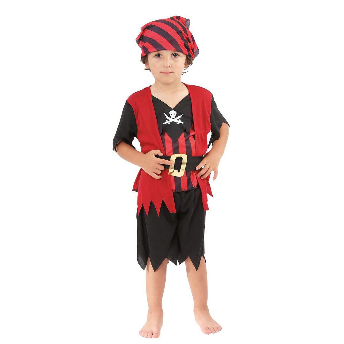 Costume Baby Pirate en polyester - 80 x 92 cm - Multicolore
