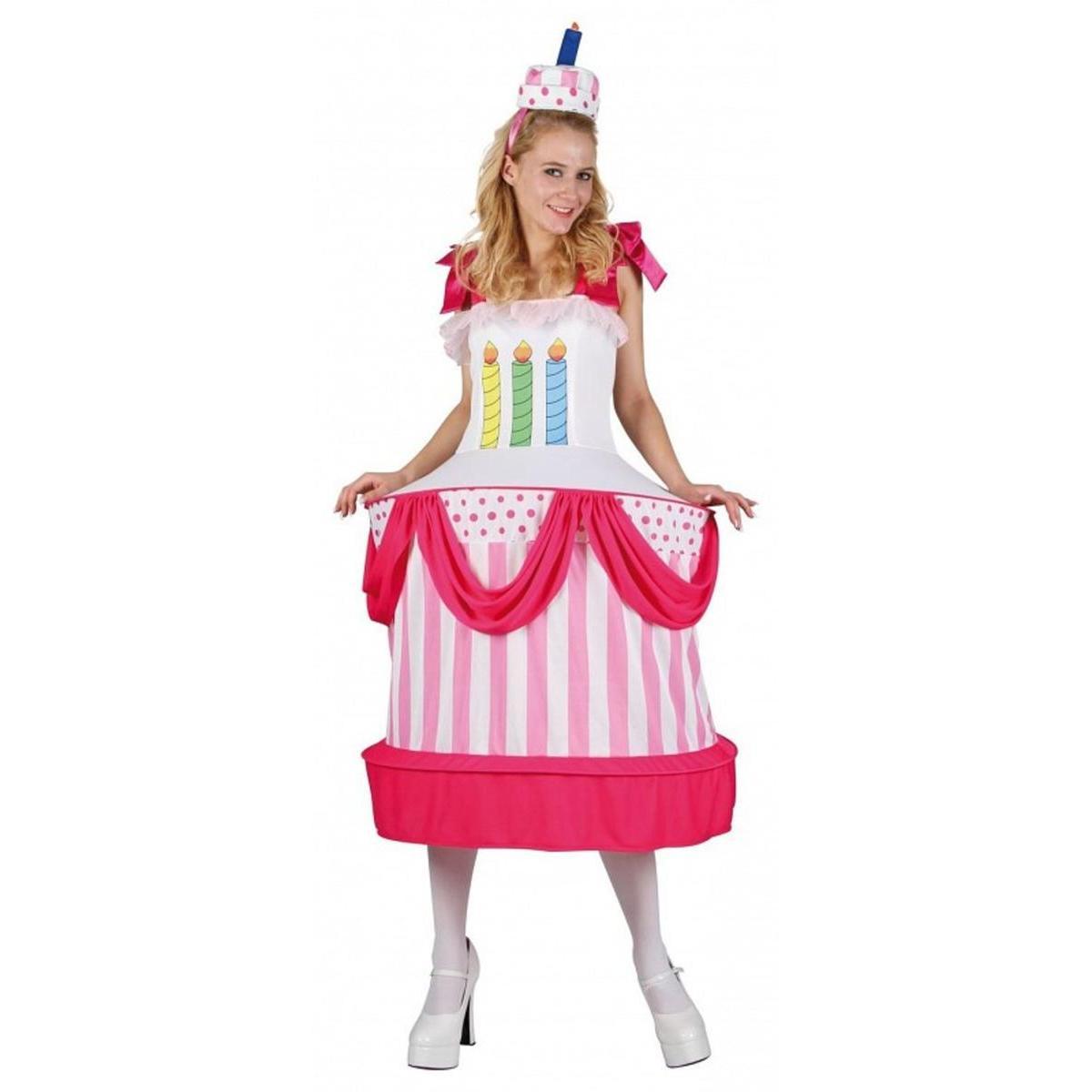 Costume femme Gâteau d'anniversaire en polyester - Taille unique - Multicolore