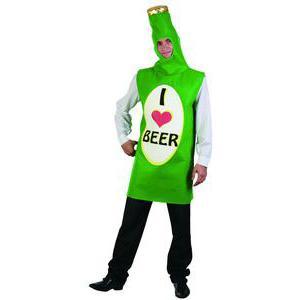 Costume adulte bouteille de bière en polyester - Taille unique - Vert
