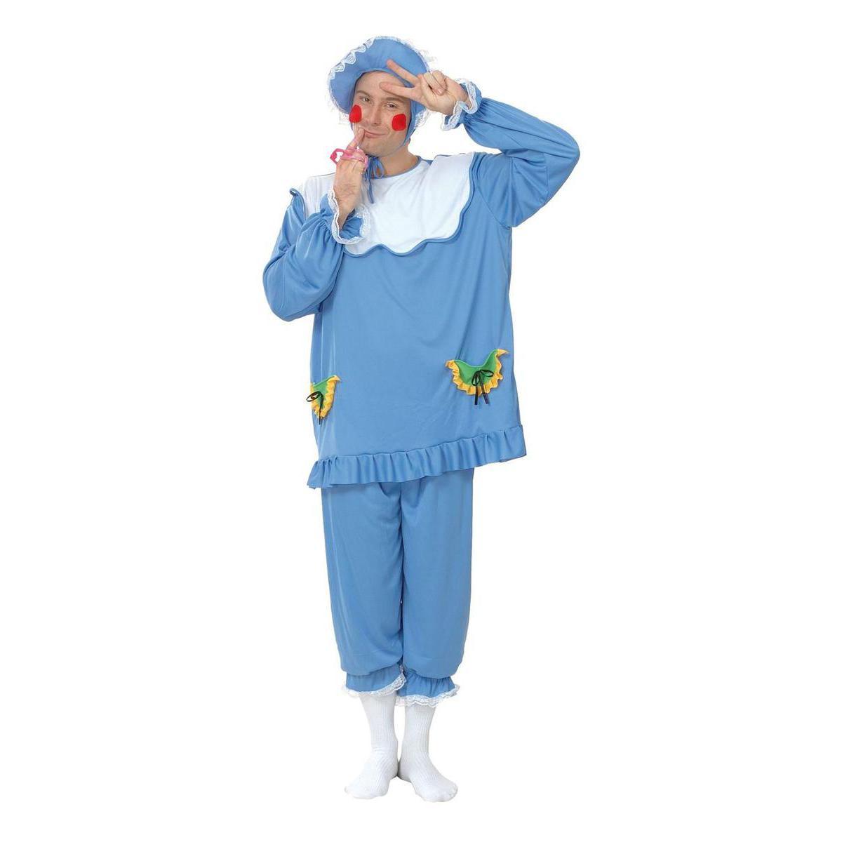 Costume adulte de bébé en polyester - Taille unique - Bleu