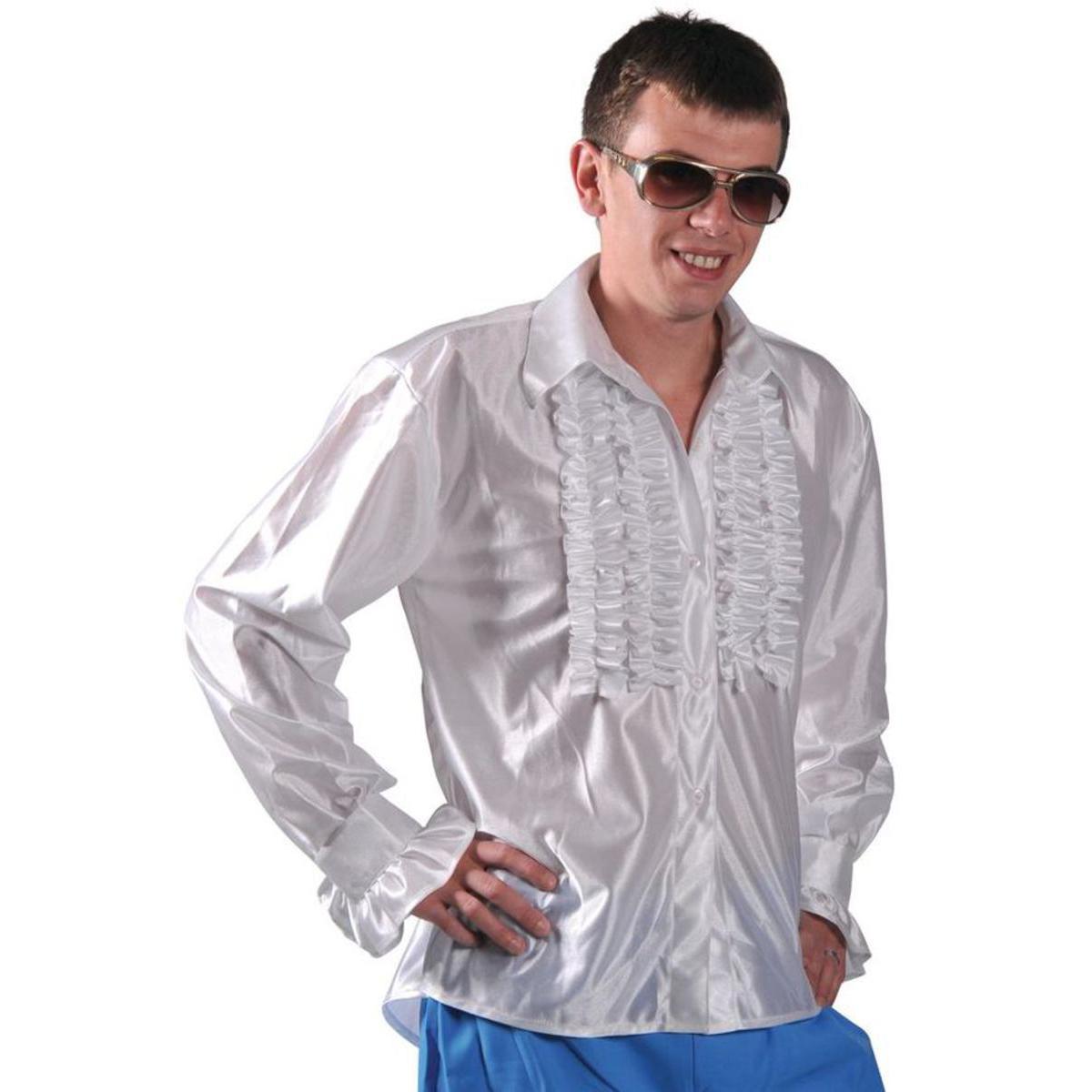 Chemise disco en polyester - 50/52 - 54/56 - Blanc