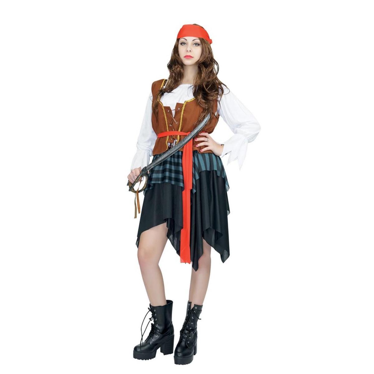 Costume adulte femme pirate jupe en polyester - S - M - Multicolore