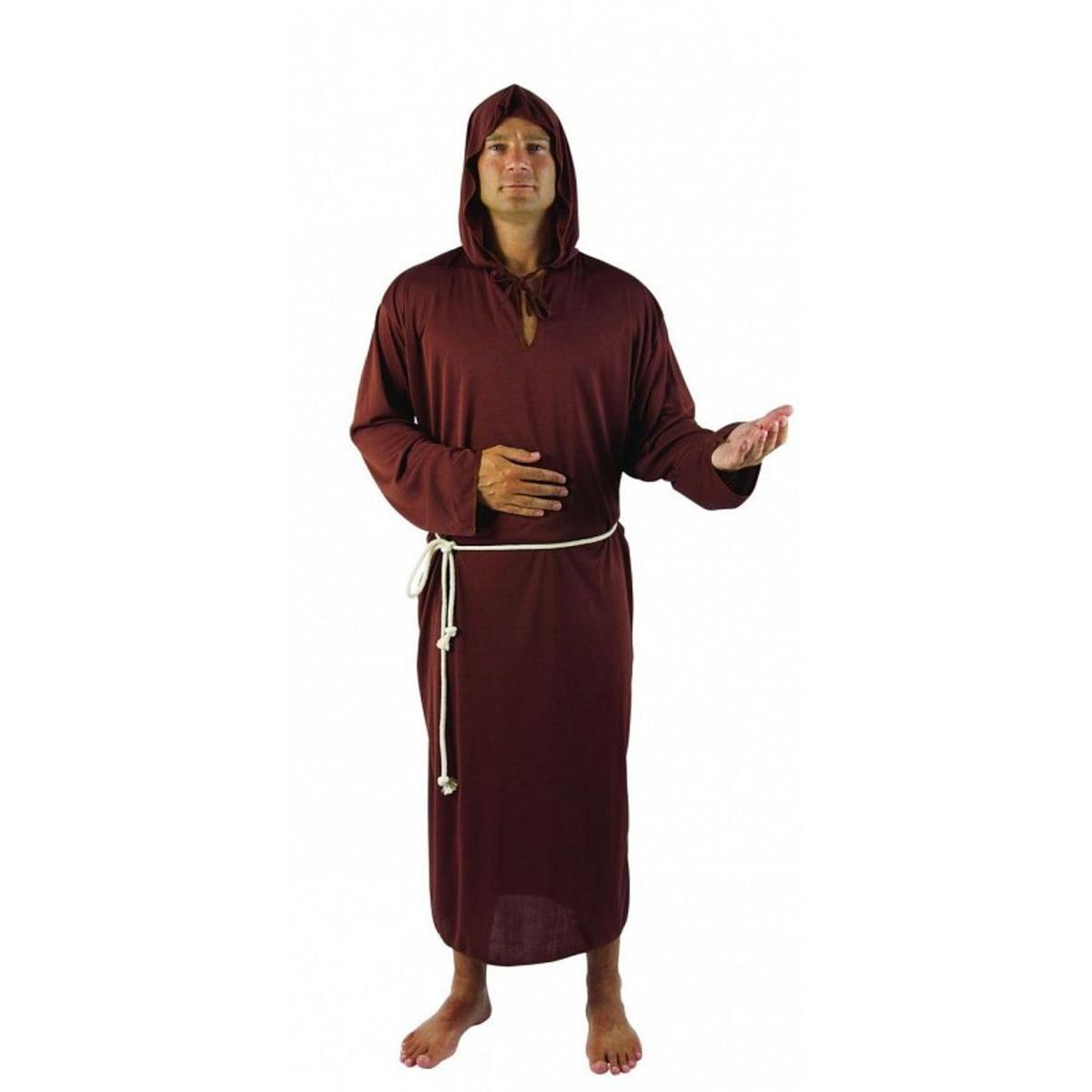 Costume adulte moine en polyester - Taille unique - Marron