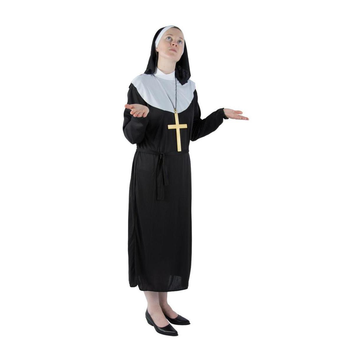 Costume adulte religieuse en polyester - Taille unique - Noir