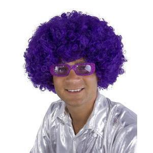 Perruque Willy Afro en polyester - 28 x 25 cm - Violet