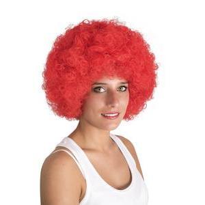 Perruque Willy Afro en polyester - 28 x 25 cm - Rouge