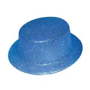 Chapeau pailleté en plastique - 26 x 23 x H 10 cm - Bleu