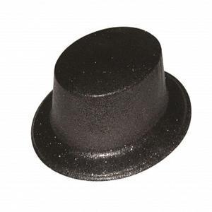 Chapeau pailleté en plastique - 26 x 23 x H 10 cm - Noir