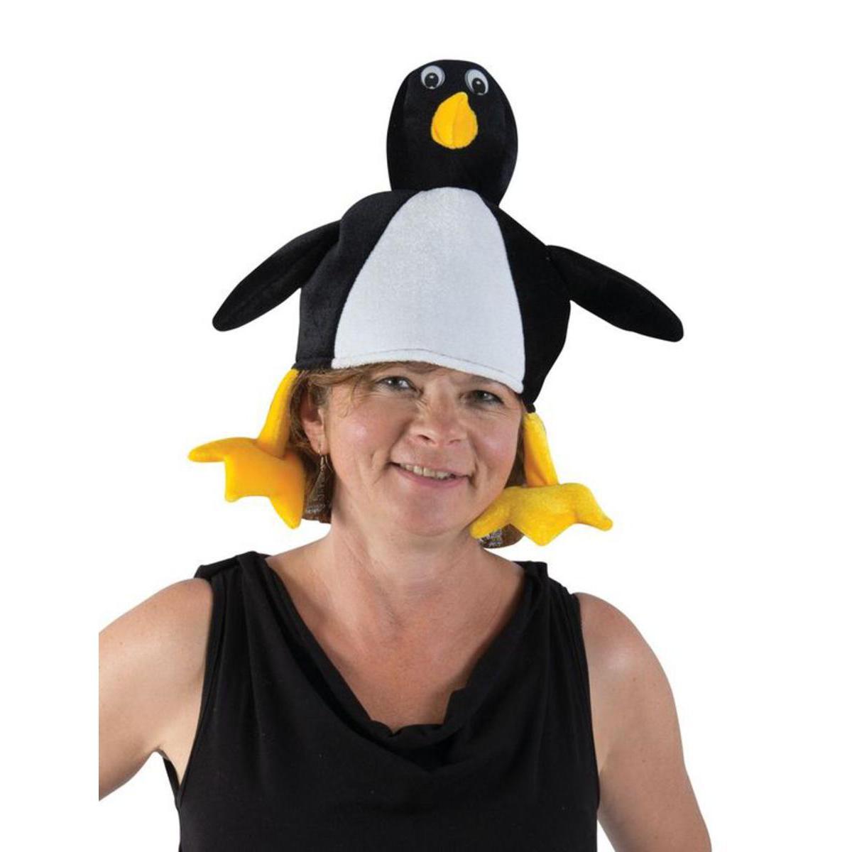 Chapeau pingouin en polyester - 30 x 22 x H 37,5 cm - Multicolore