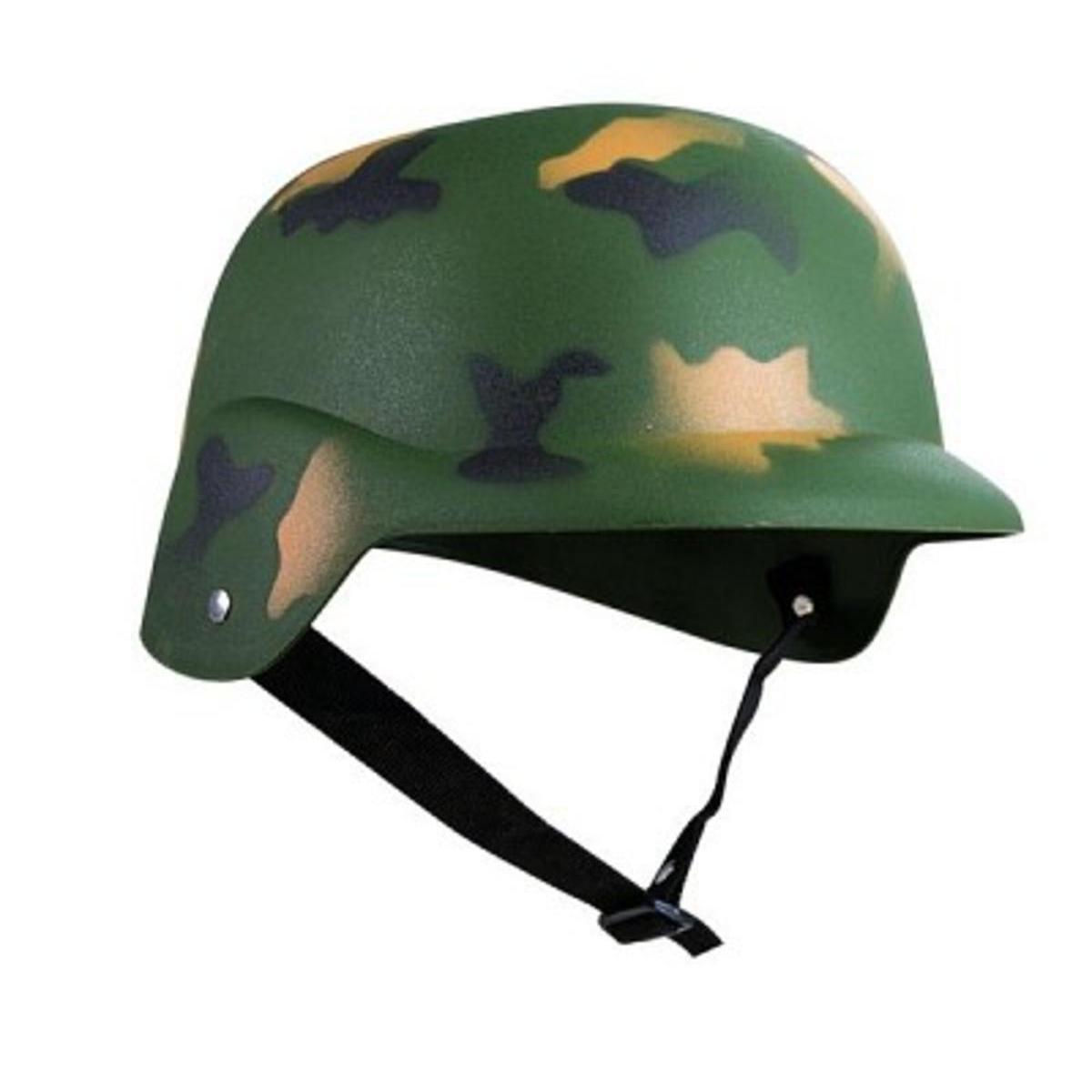 Casque de militaire en plastique - 23 x 20,5 x H14 cm - Multicolore