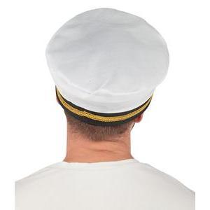 Casquette de capitaine en polyester - 28 x 25 x H 5 cm - Blanc