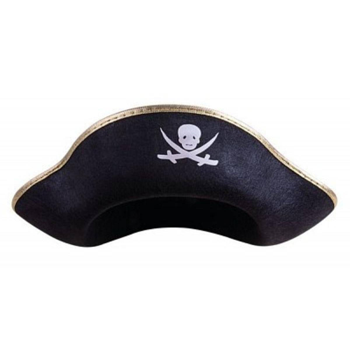 Chapeau de pirate pour enfant en feutre - 23,5 x 30 x H 10 cm - Noir