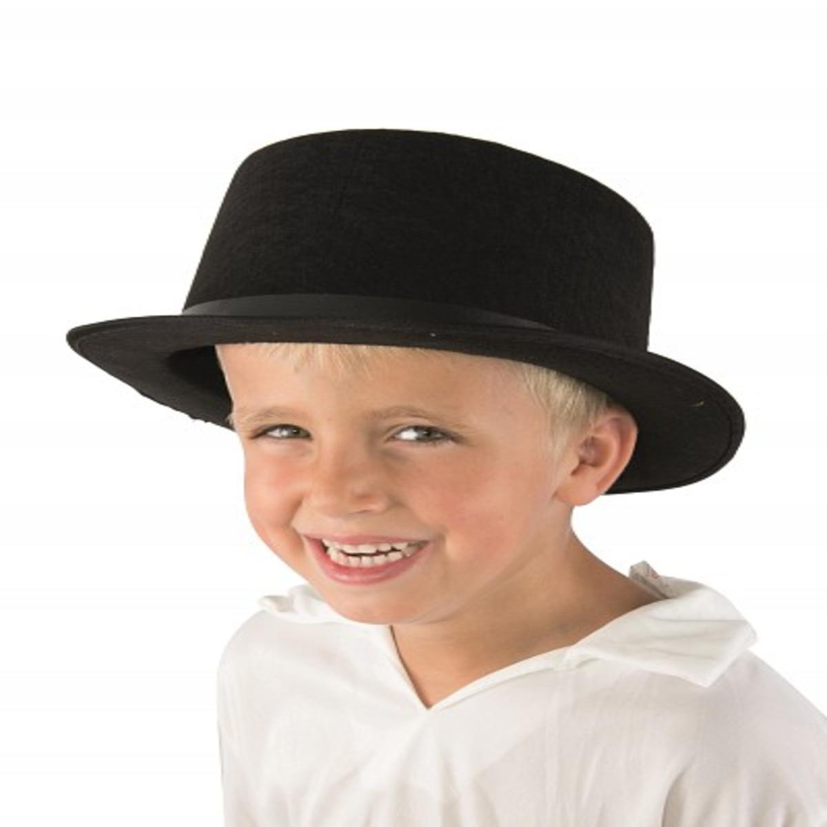 Chapeau pour enfant en feutre - 28 x 25 x H 12 cm - Noir