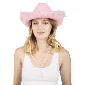 Chapeau de cow girl en feutre - 38 x 36 x H 10 cm - Rose