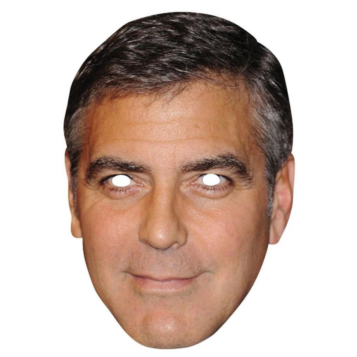 Masque de Georges Clooney en carton - 30 x 21 cm - Multicolore