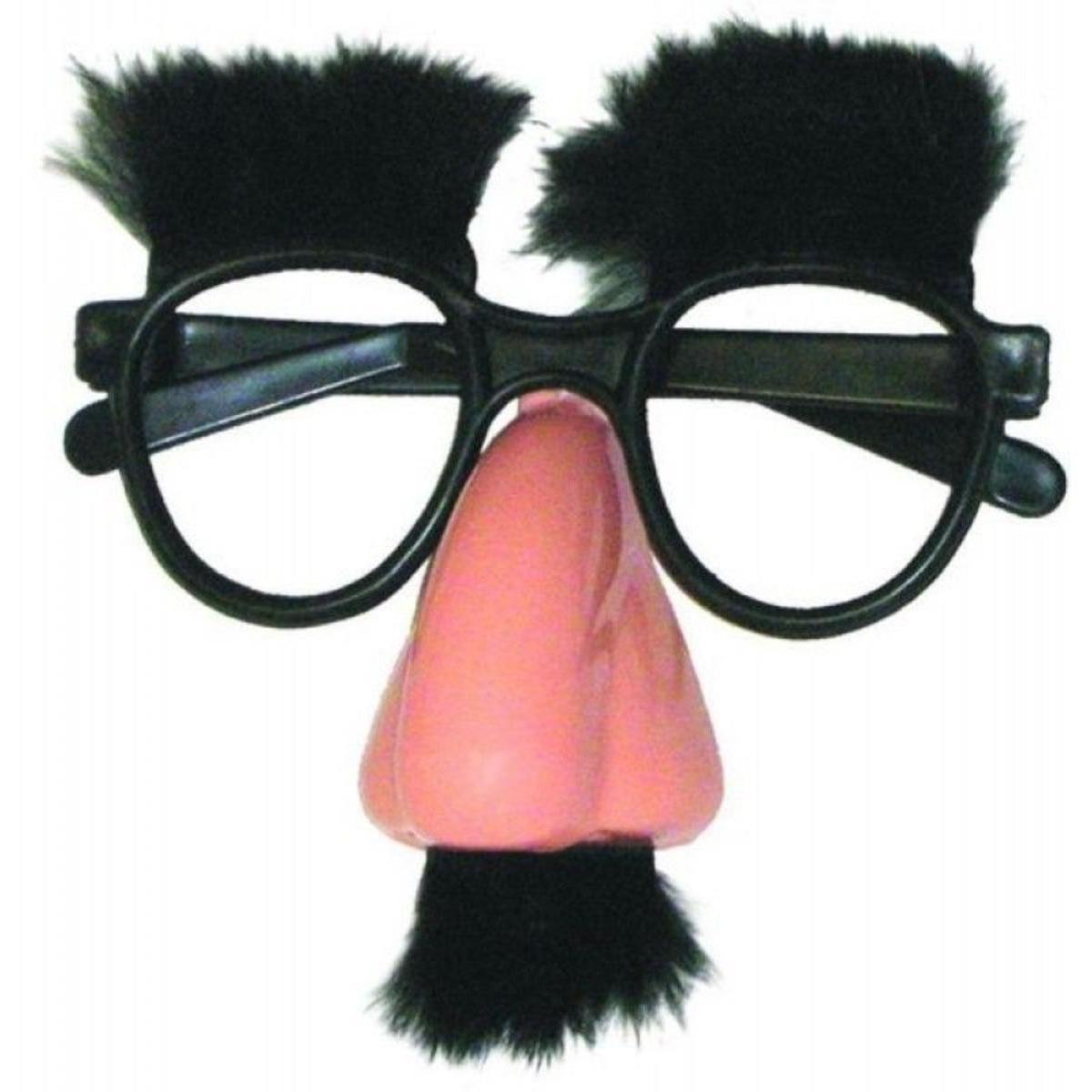 Lunettes groucho en plastique - 16 x 8,5 cm - Noir