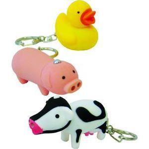 Porte clés animaux en plastique - 5,5 x 2 cm - Multicolore