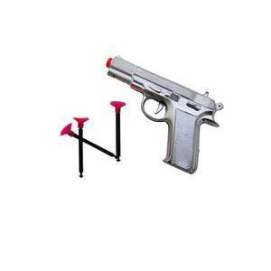 Pistolet en plastique - 16 x 10 cm - Argent