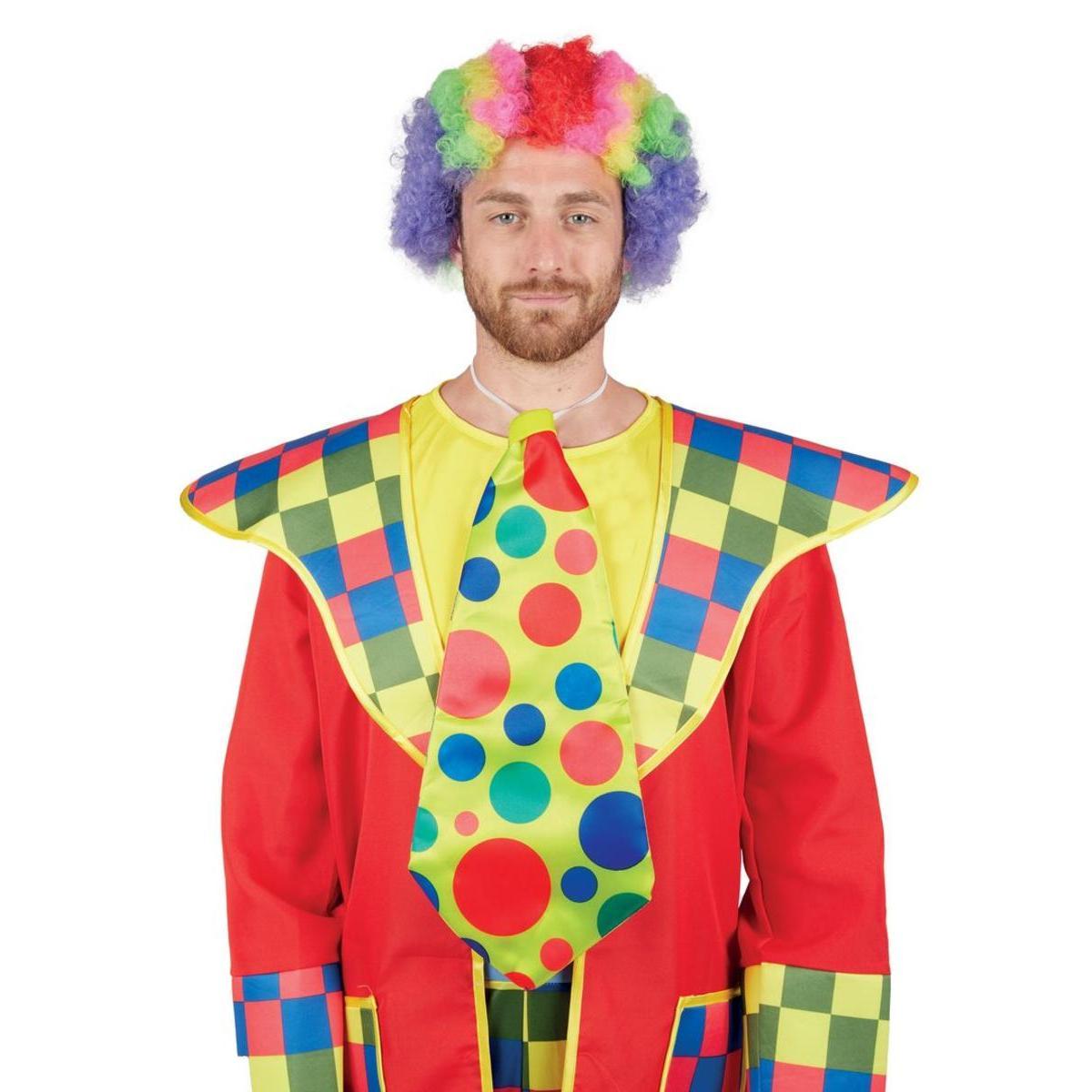 Cravate géante de clown en polyester - 50 x 20 cm - Multicolore