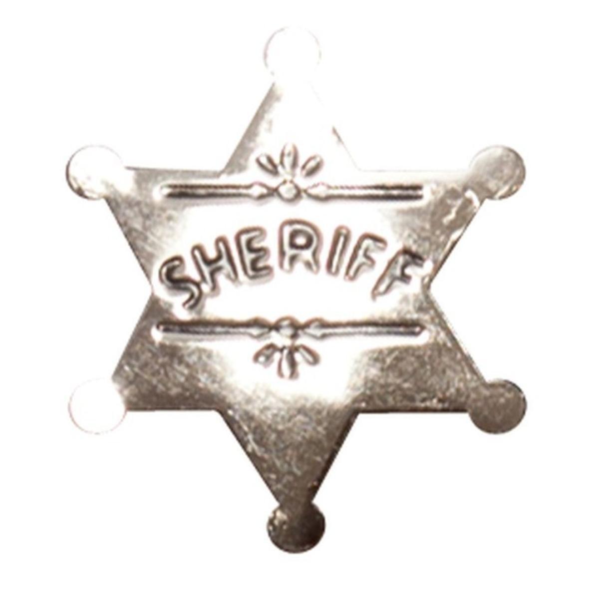 Etoile de shérif en métal - 5 x 5 cm - Gris