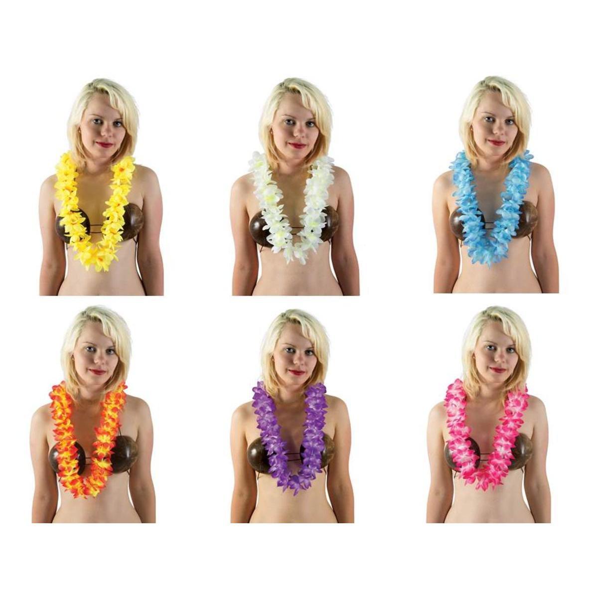 Collier Hawaïen de luxe - Différents coloris assortis - L 57 x l 6 cm - Multicolore - PTIT CLOWN