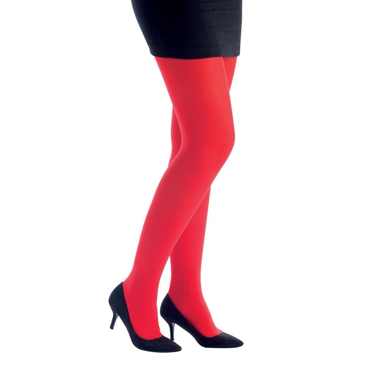 Collant opaque en polyester - Longueur 87 cm - Rouge