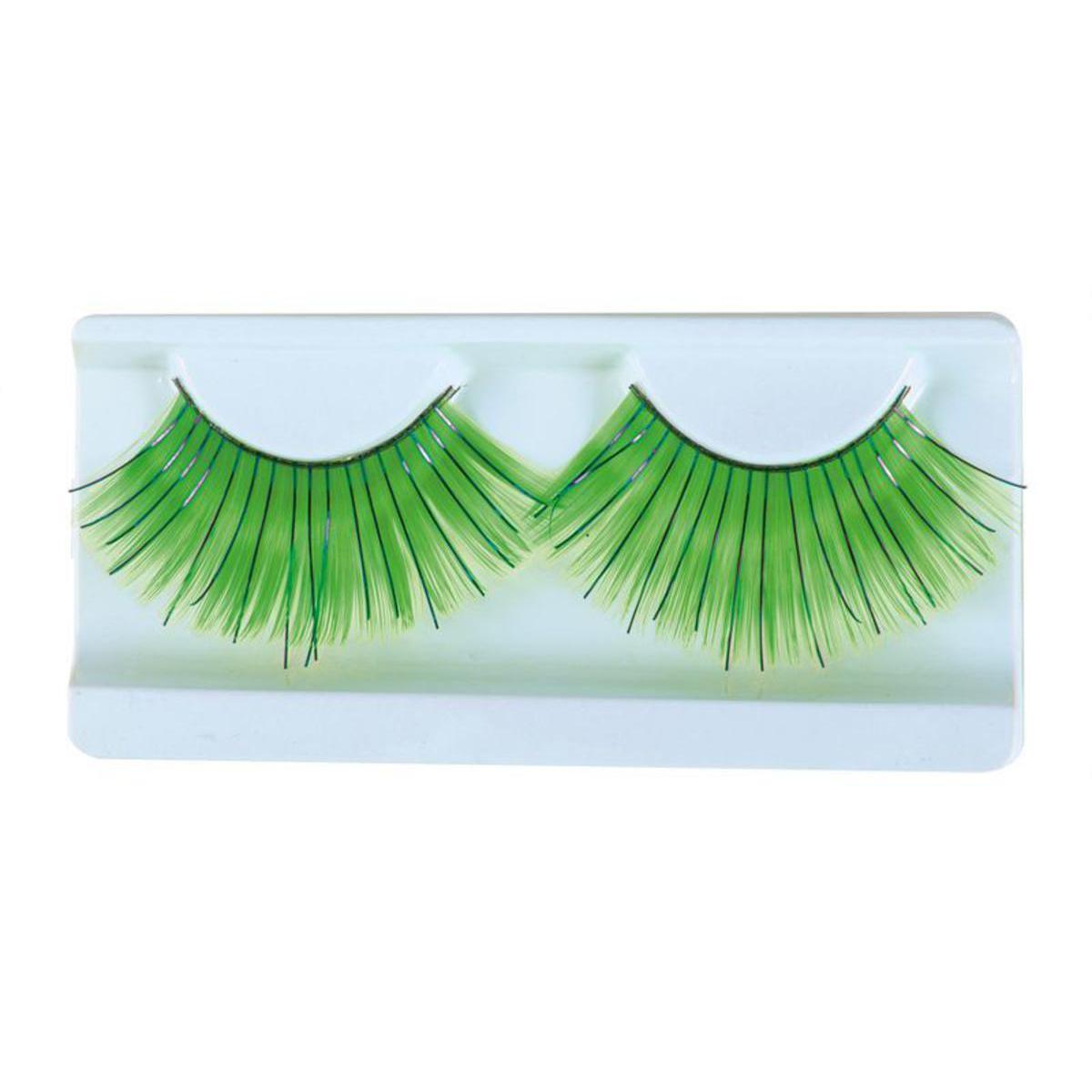 Faux cils auto adhésif jumbo en polyester - 5,5 x 33 cm - Vert