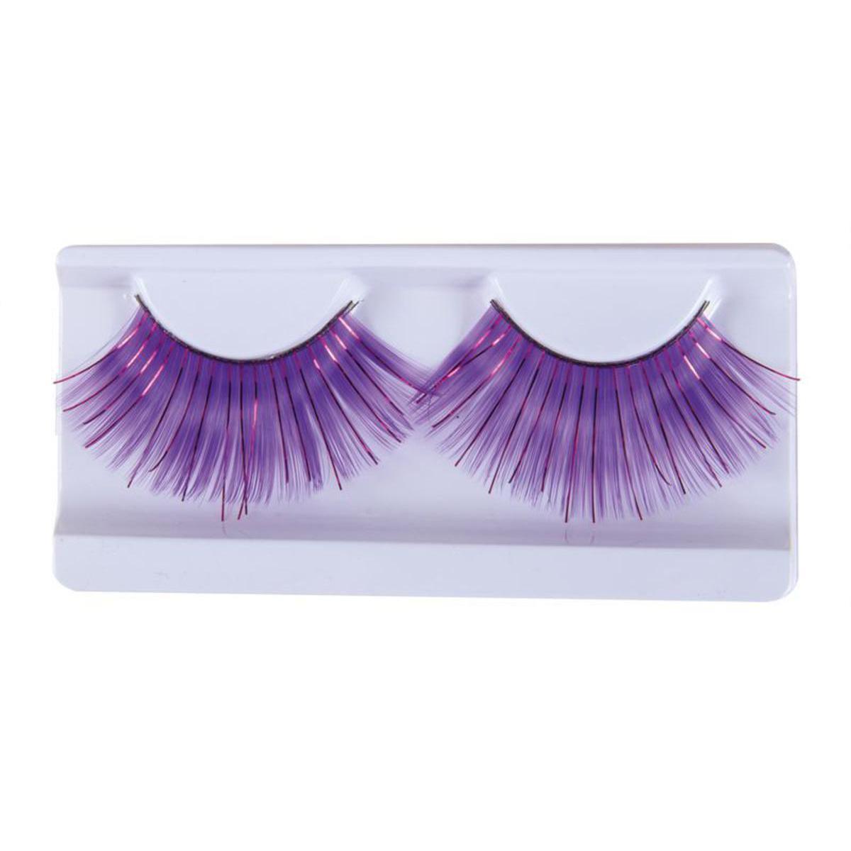 Faux cils auto adhésif jumbo en polyester - 5,5 x 33 cm - Violet