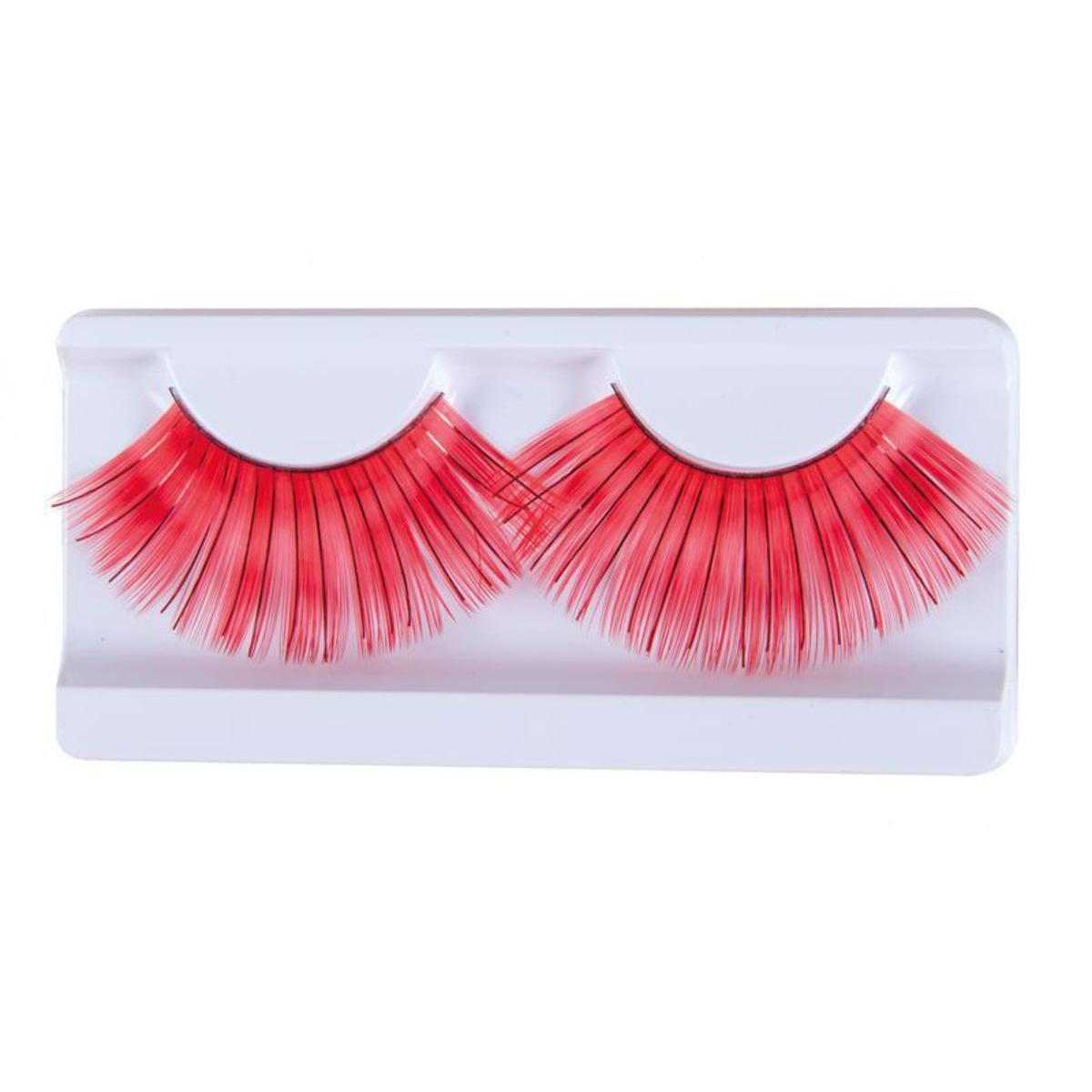 Faux cils auto adhésif jumbo en polyester - 5,5 x 33 cm - Rouge