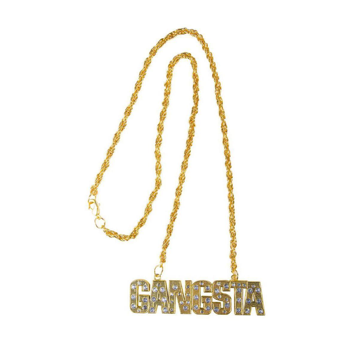 Collier gangsta en métal - 8,5 x 2,5 cm - Multicolore