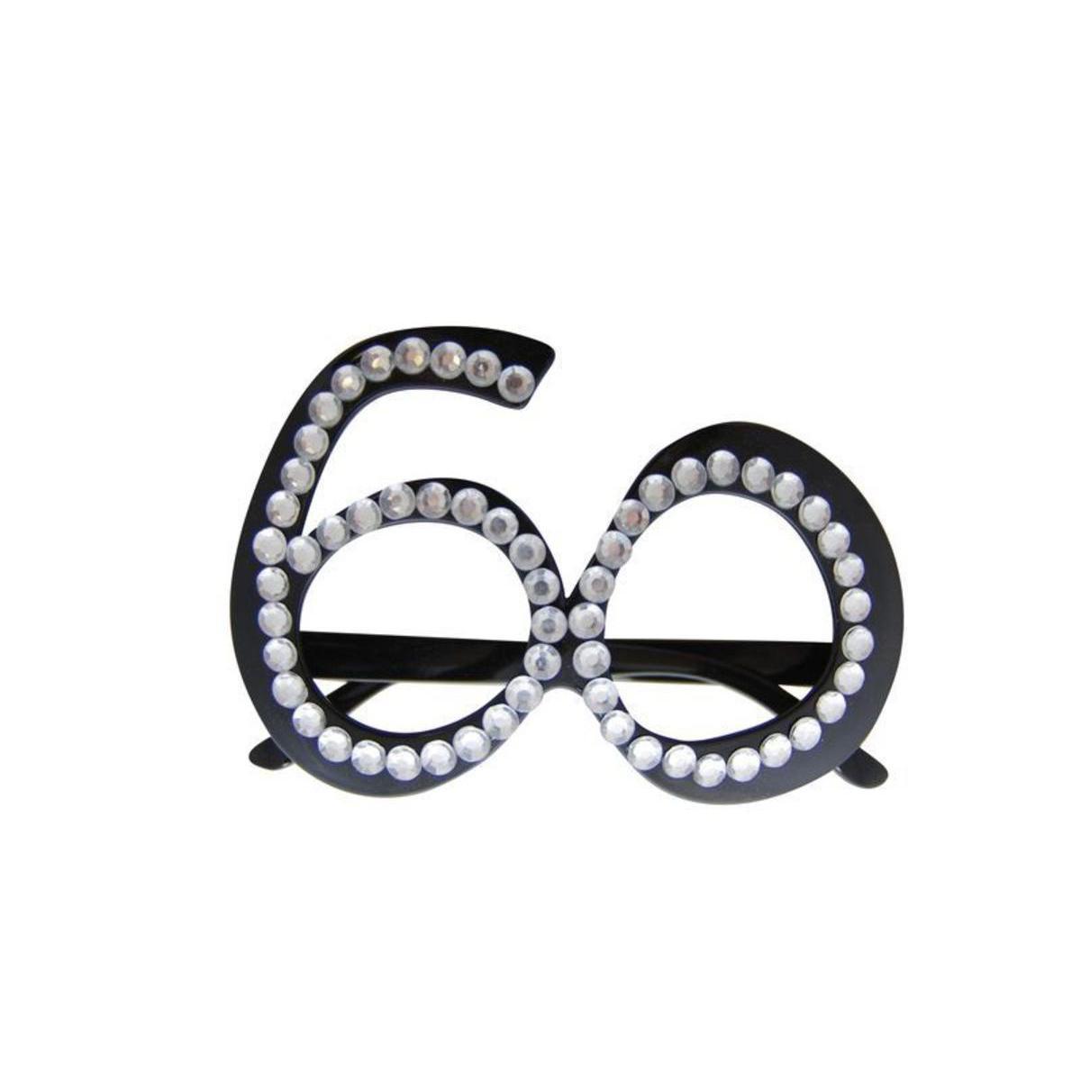 Lunettes 60 en plastique - 14,5 x 9 cm - Noir