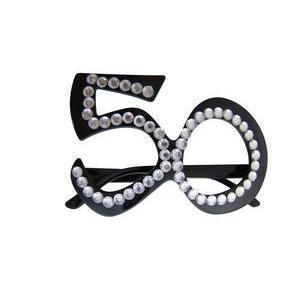 Lunettes 50 en plastique - 14,5 x 9 cm - Noir
