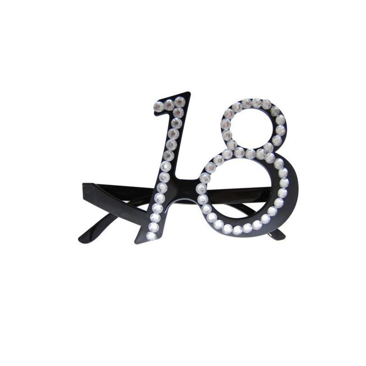 Lunettes 18 en plastique - 14,5 x 9 cm - Noir