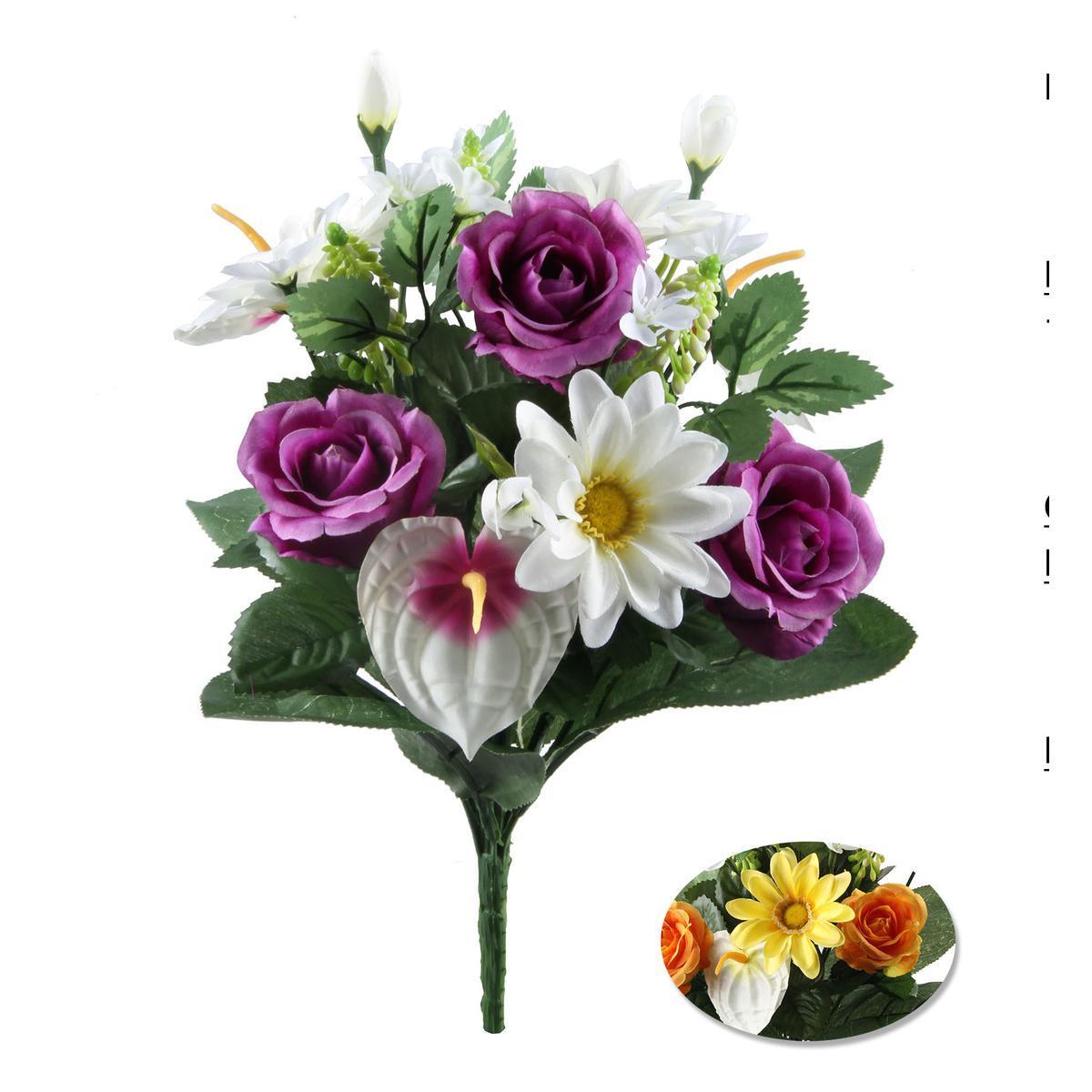 Bouquet de Roses et Arums - H 41 cm